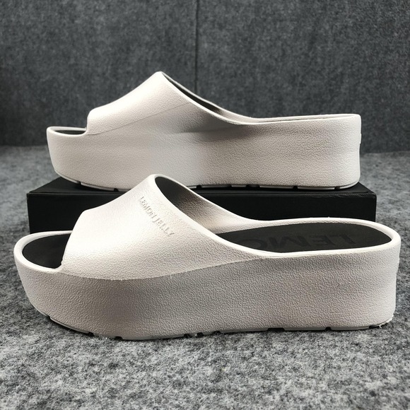 Lemon Jelly Sandals Womens Size 7.5 White Platform Slide Slip On Comfort Shoes - Picture 3 of 16